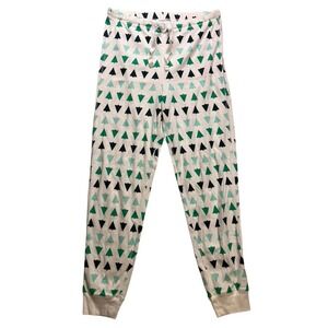 Primary Pajama Pants Unisex Medium White Green Organic Cotton Tree Print